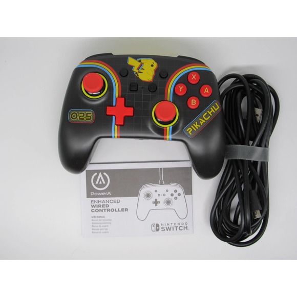 NEW Nintendo PowerA Enhanced Wired Controller for Switch Pikachu Black Red - Picture 7 of 12